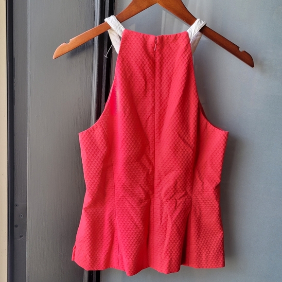 Lilly Pulitzer Tank Top Size 6 Coral Color White Embroidered Lined Back Zipper - Picture 3 of 11